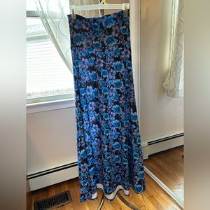 LuLaRoe maxi skirt, size XS, black, blue and purple